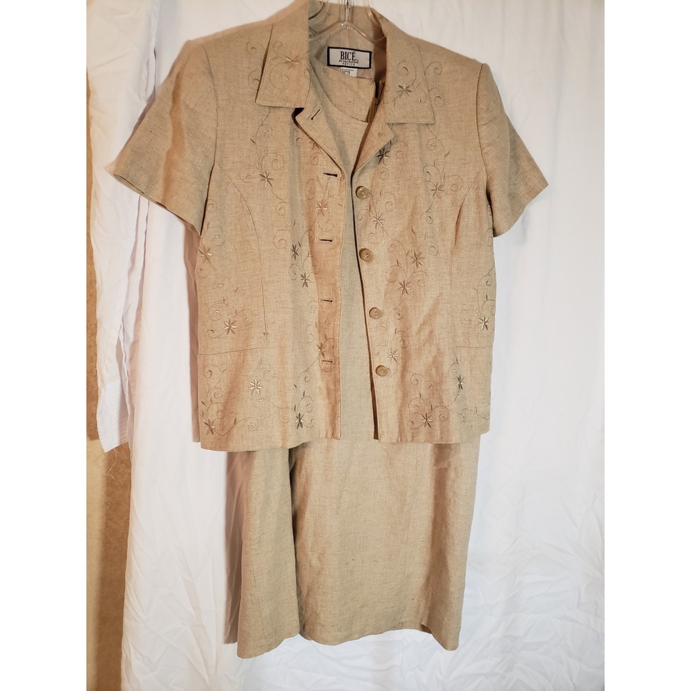Women's Bice Tan 2 Pc Dress Suit Size 14